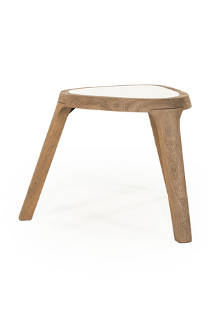 White Marble Triangular Side Table | Eleonora Fred | OROA.com