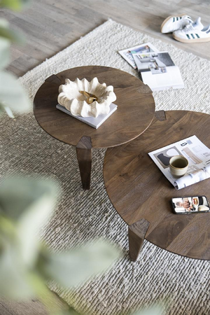 Round Mango Wood Coffee Table | Eleonora Davina | Oroa.com