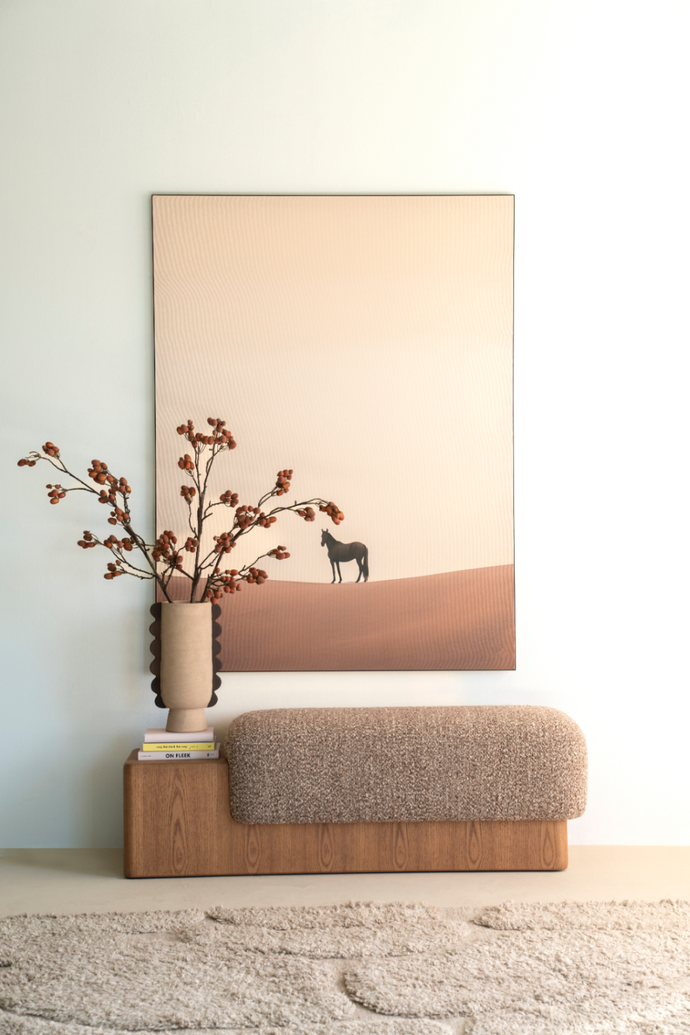 Cushioned Ash Wood Bench | Eleonora George | Oroa.com