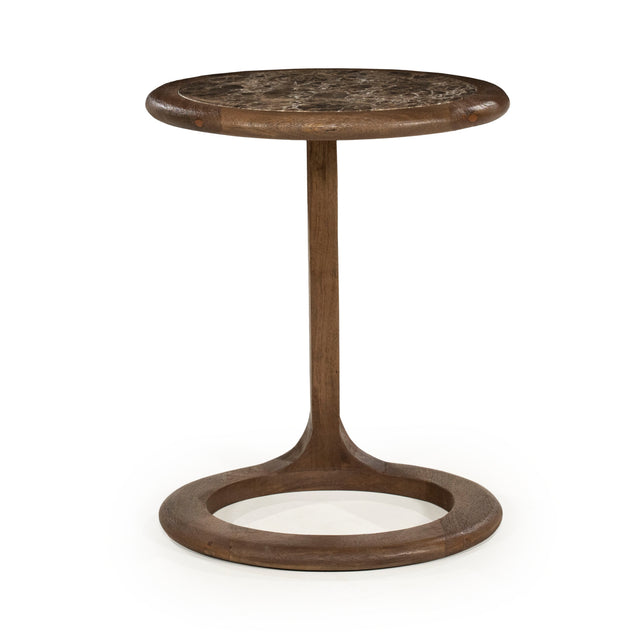 Modern furniture - Wood Framed Marble Side Table - www.oroa.com
