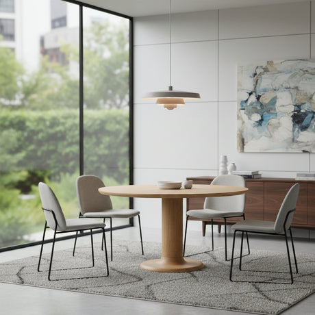 Brushed Wood Round Dining Table | Eleonora Coco | Oroa.com