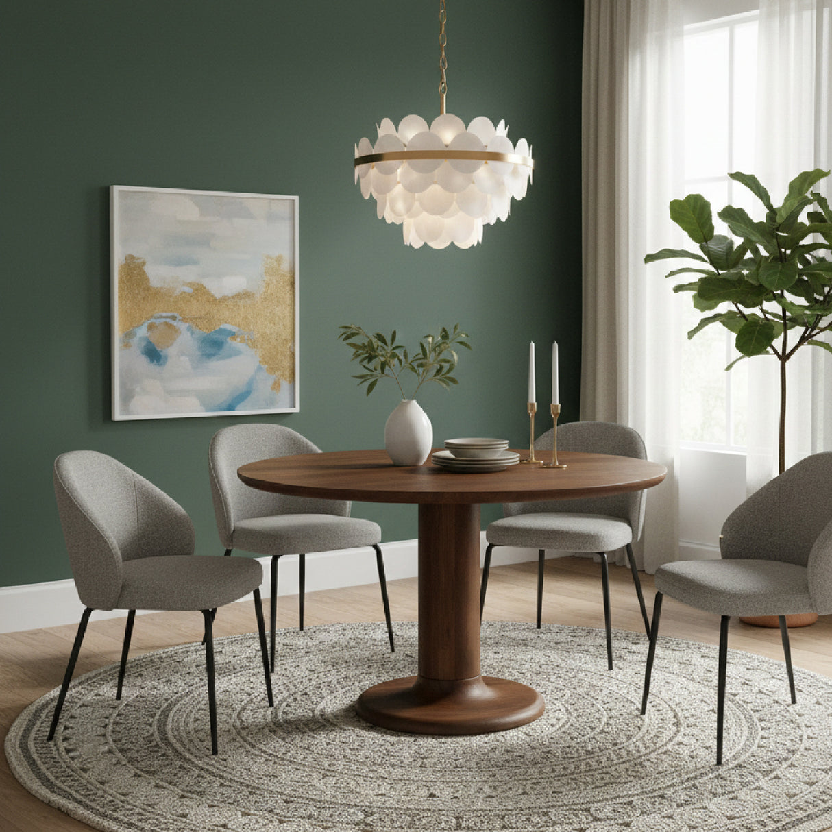 Brushed Wood Round Dining Table | Eleonora Coco | Oroa.com