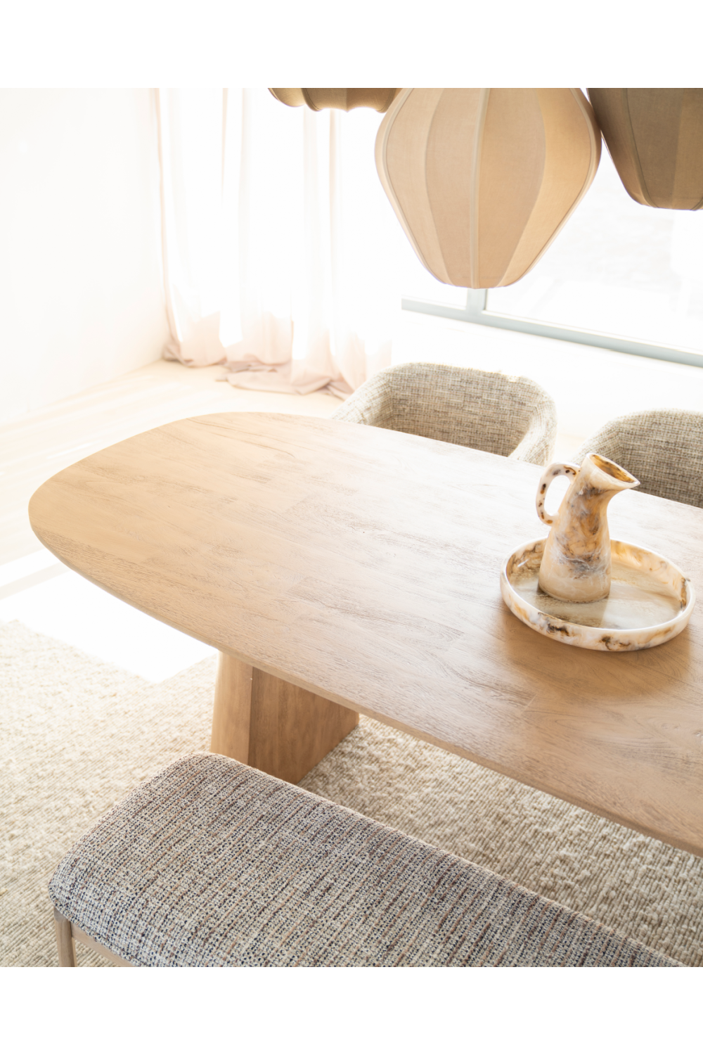 Brushed Mango Wood Dining Table S | Eleonora Lune | Oroa.com