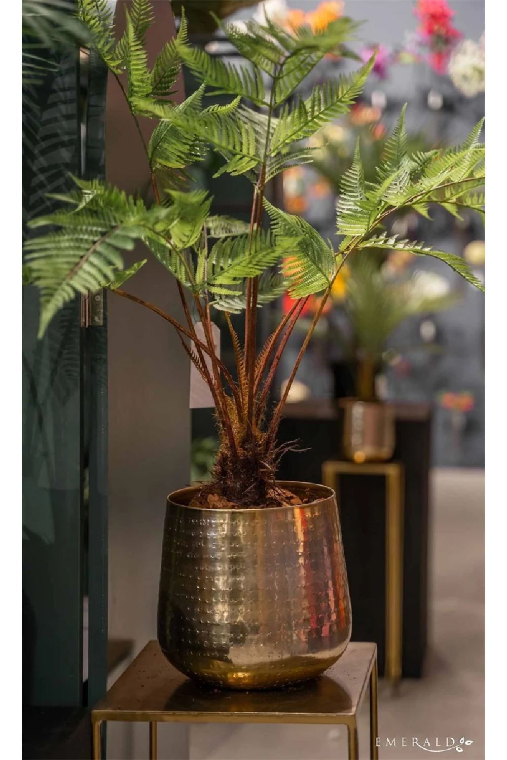 Potted Artificial Green Plants (2) | Emerald Fern | Oroa.com