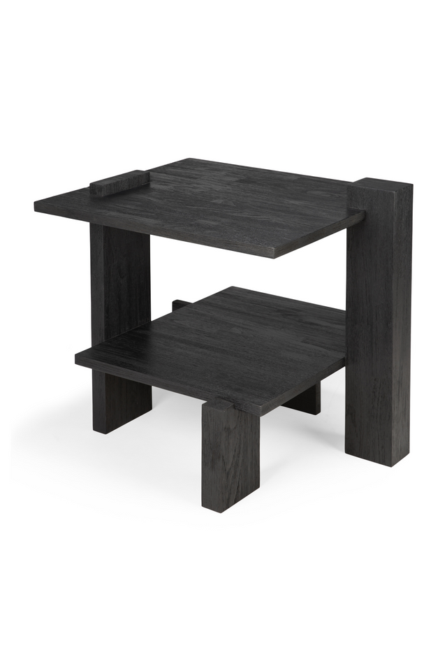 Black Teak Architectural Side Table | Ethnicraft Abstract | OROA.com