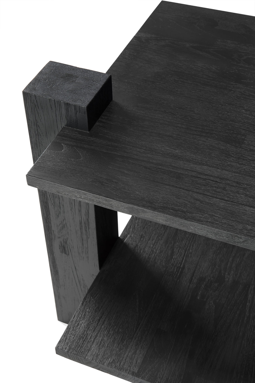 Black Teak Architectural Side Table | Ethnicraft Abstract | OROA.com