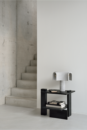 Black Teak Architectural Side Table | Ethnicraft Abstract | OROA.com