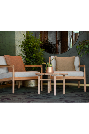 Round Slatted Outdoor Coffee Table | Ethnicraft Quatro | Oroa.com