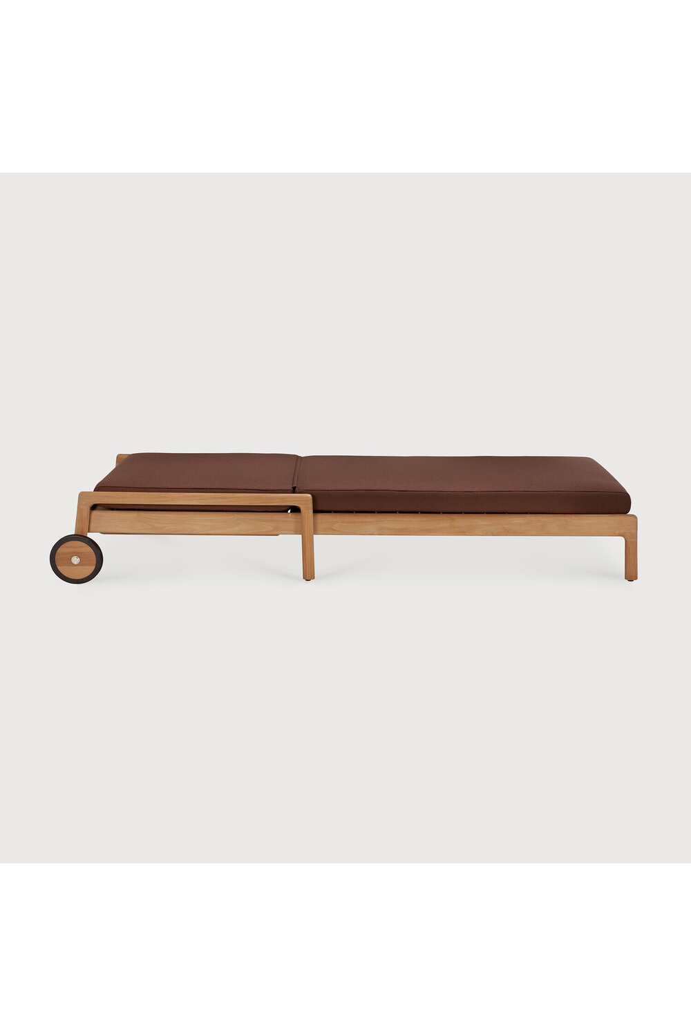 Teak Wheeled Adjustable Outdoor Lounger | Ethnicraft Jack | Oroa.com