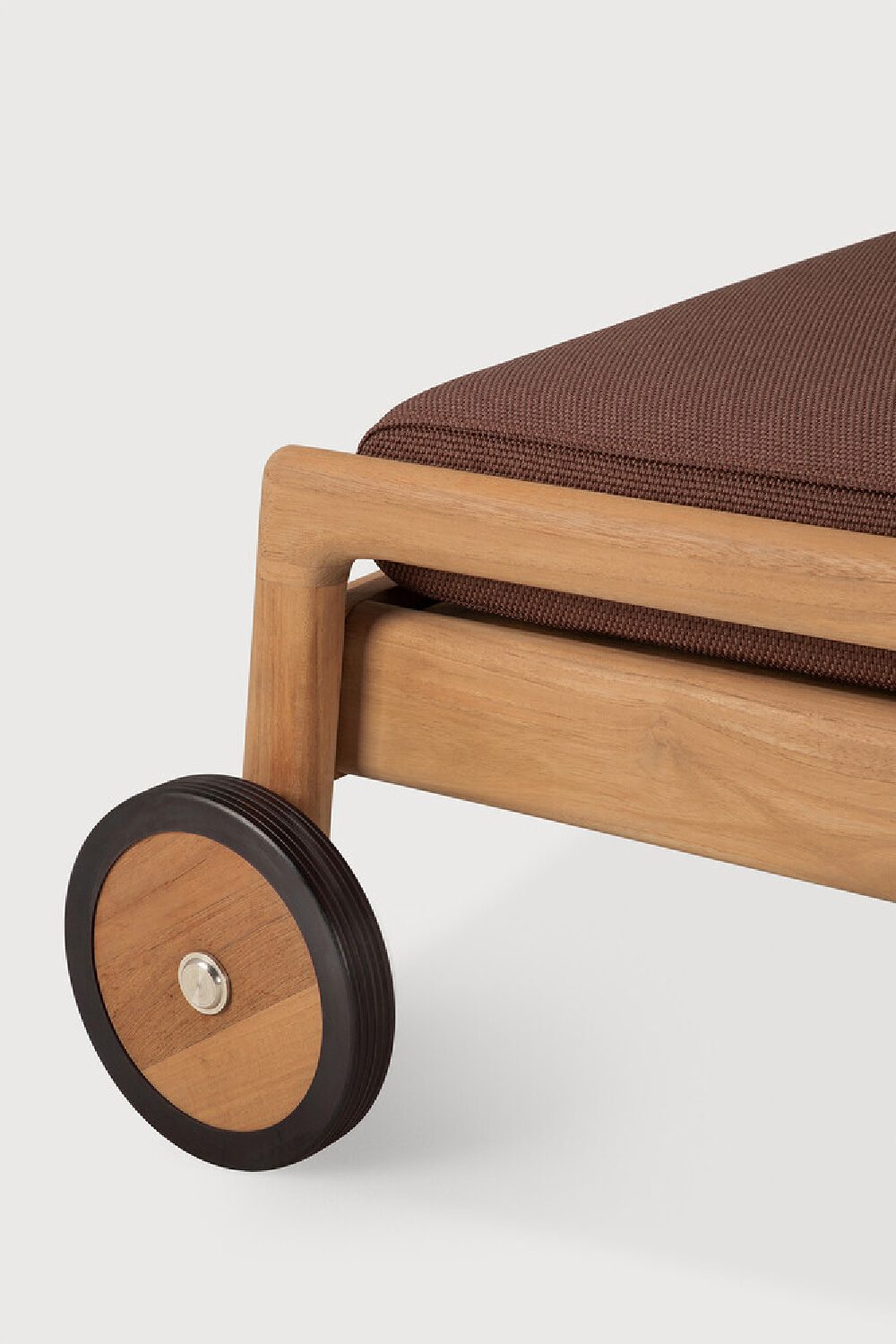 Teak Wheeled Adjustable Outdoor Lounger | Ethnicraft Jack | Oroa.com
