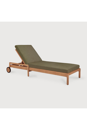 Teak Wheeled Adjustable Outdoor Lounger | Ethnicraft Jack | Oroa.com