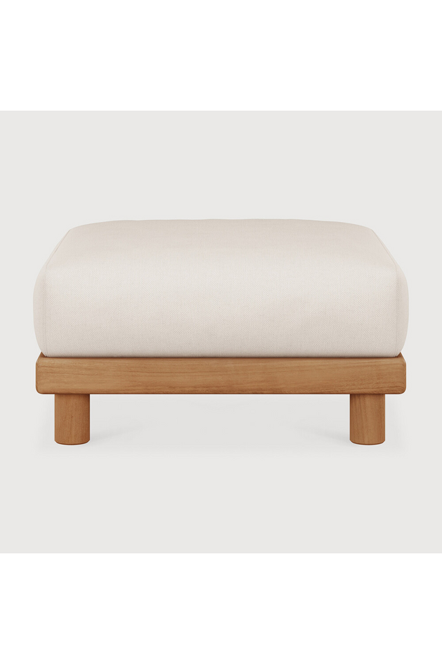 White Cushioned Outdoor Ottoman | Ethnicraft Monocle | Oroa.com