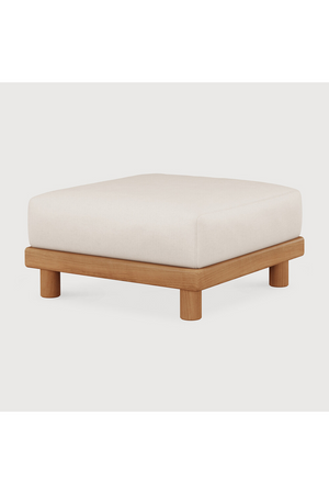 White Cushioned Outdoor Ottoman | Ethnicraft Monocle | Oroa.com