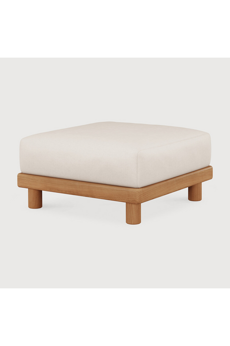 White Cushioned Outdoor Ottoman | Ethnicraft Monocle | Oroa.com