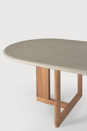 Concrete Oblong Outdoor Dining Table | Ethnicraft Trestle | Oroa.com