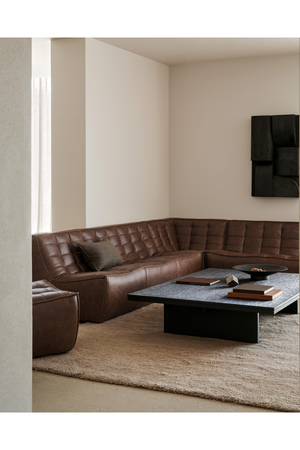 Brown Leather Modular Sofa | Ethnicraft N701 | Oroa.com