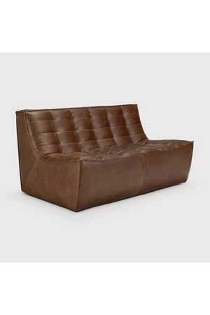 Brown Leather Modular Sofa | Ethnicraft N701 | Oroa.com