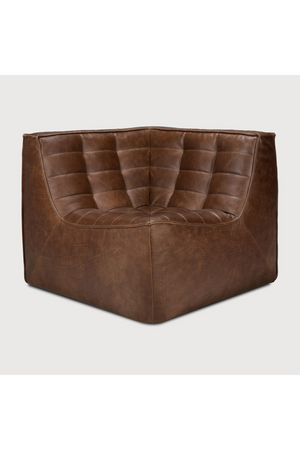 Brown Leather Modular Sofa | Ethnicraft N701 | Oroa.com