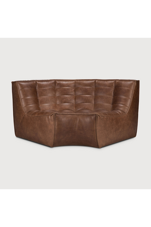 Brown Leather Modular Sofa | Ethnicraft N701 | Oroa.com