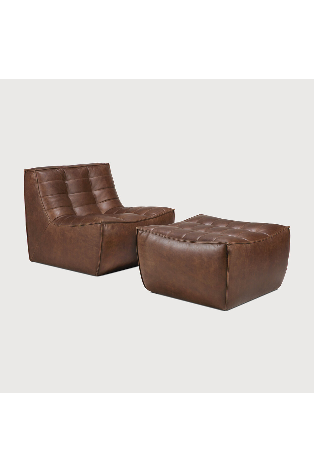 Brown Leather Modular Sofa | Ethnicraft N701 | Oroa.com
