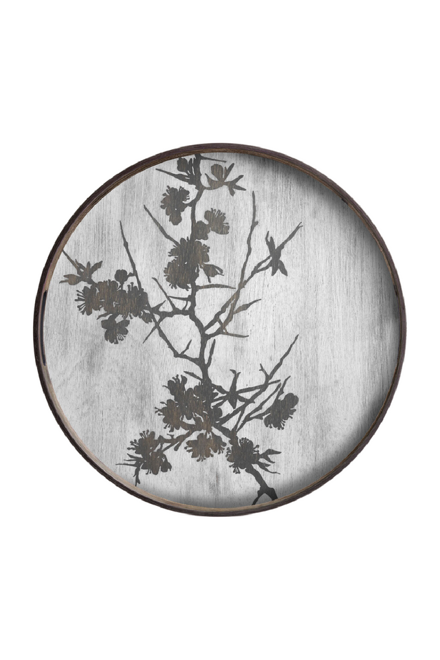 Printed Round Wooden Tray | Ethnicraft Blossom | Oroa.com