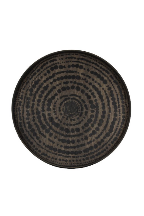 Tribal Print Round Wooden Tray | Ethnicraft Beads | Oroa.com