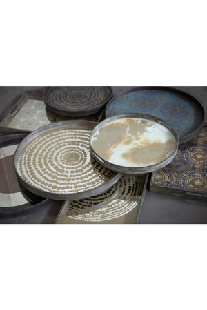 Printed Round Mirror Tray | Ethnicraft Beads | Oroa.com
