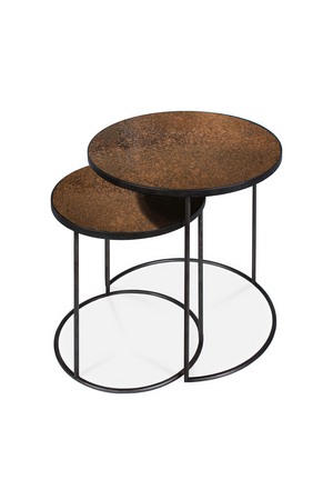 Round Nesting Side Table Set (2) | Ethnicraft Mirrored | OROA.com