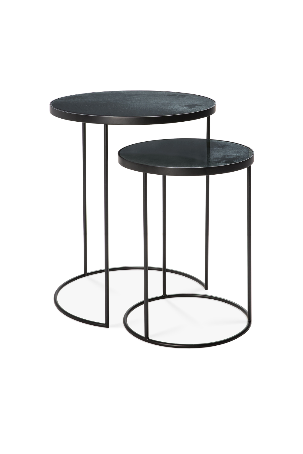 Round Nesting Side Table Set (2) | Ethnicraft Mirrored | OROA.com