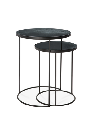 Round Nesting Side Table Set (2) | Ethnicraft Mirrored | OROA.com