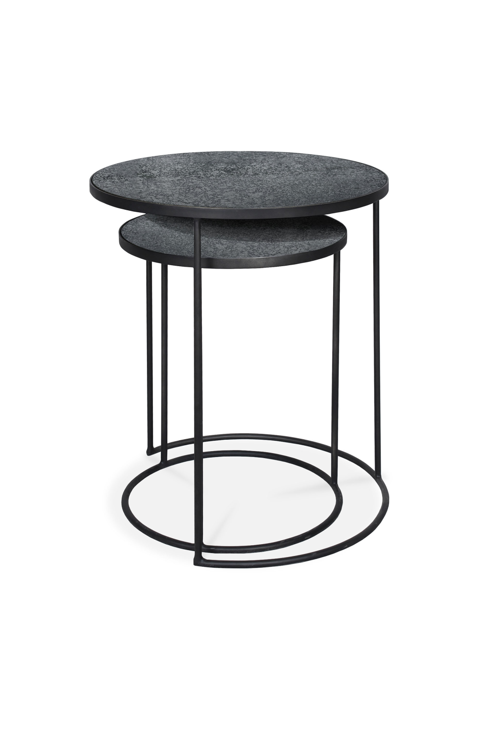 Round Nesting Side Table Set (2) | Ethnicraft Mirrored | OROA.com