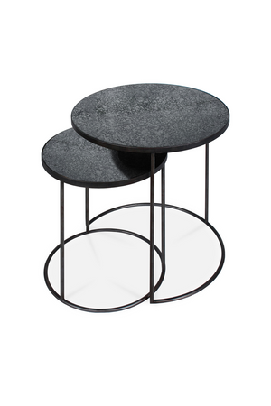 Round Nesting Side Table Set (2) | Ethnicraft Mirrored | OROA.com