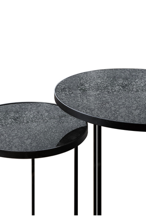 Round Nesting Side Table Set (2) | Ethnicraft Mirrored | OROA.com