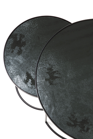 Round Nesting Side Table Set (2) | Ethnicraft Mirrored | OROA.com