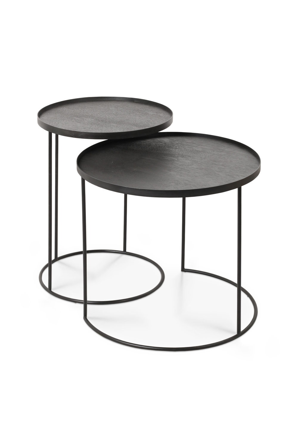 Round Tray Side Table Set (2) | Ethnicraft | OROA.com