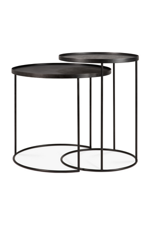 Round Tray Side Table Set (2) | Ethnicraft | OROA.com