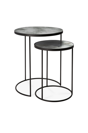 Round Nesting Side Table Set (2) | Ethnicraft Mirrored | OROA.com