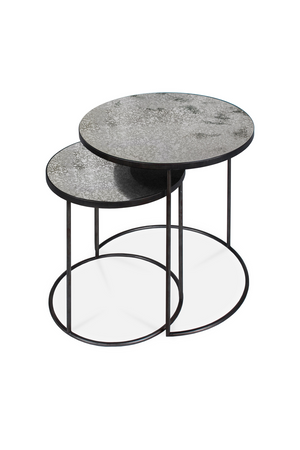 Round Nesting Side Table Set (2) | Ethnicraft Mirrored | OROA.com