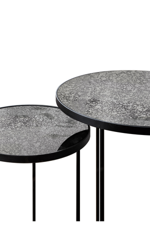Round Nesting Side Table Set (2) | Ethnicraft Mirrored | OROA.com