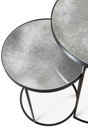 Round Nesting Side Table Set (2) | Ethnicraft Mirrored | OROA.com