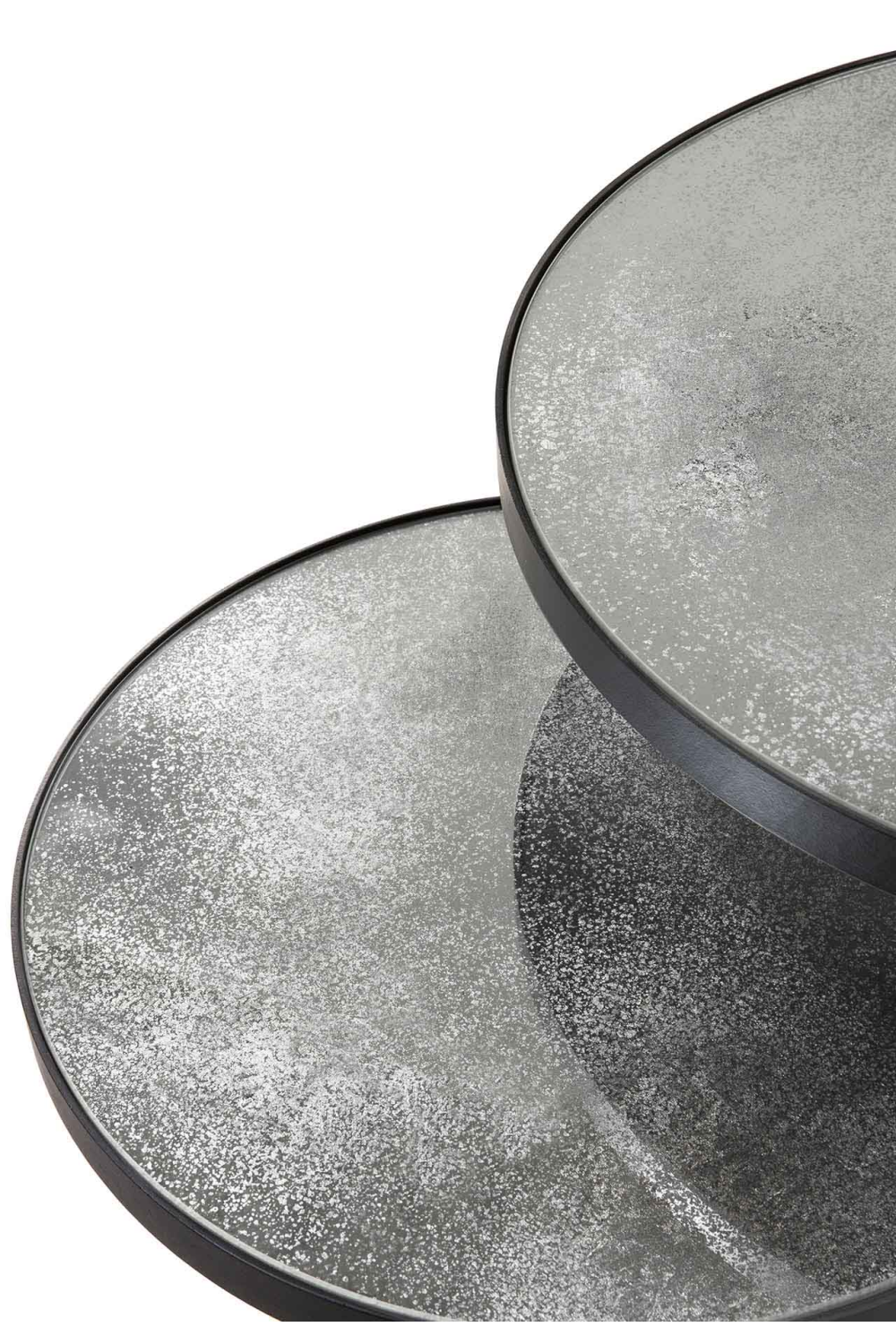 Round Nesting Side Table Set (2) | Ethnicraft Mirrored | OROA.com