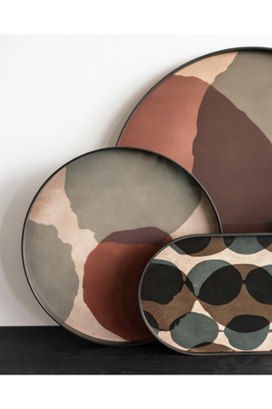 Printed Glass Round Tray | Ethnicraft Dots | Oroa.com