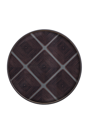 Patterned Round Glass Tray | Ethnicraft Linear | Oroa.com