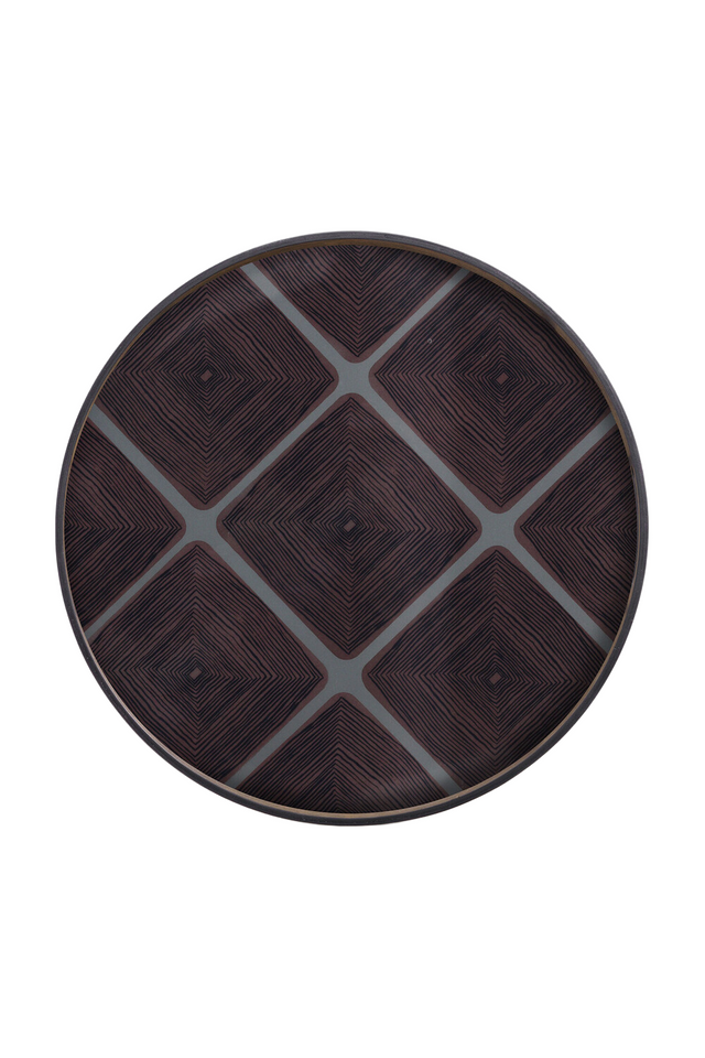 Patterned Round Glass Tray | Ethnicraft Linear | Oroa.com