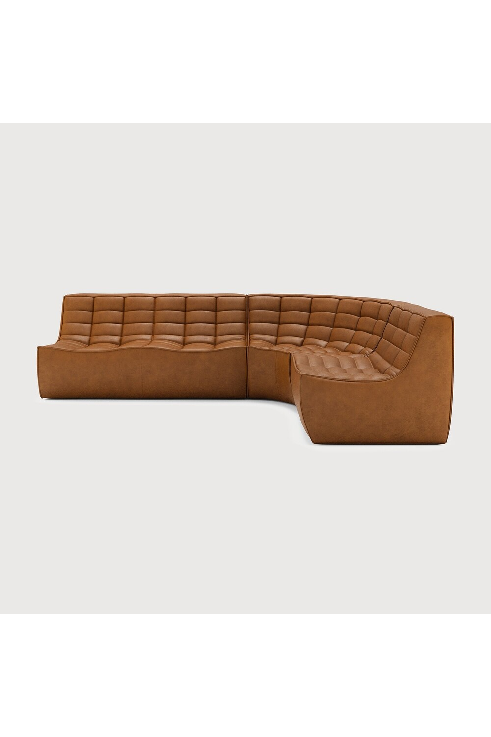 Brown Leather 3-Piece Modular Sofa | Ethnicraft N701