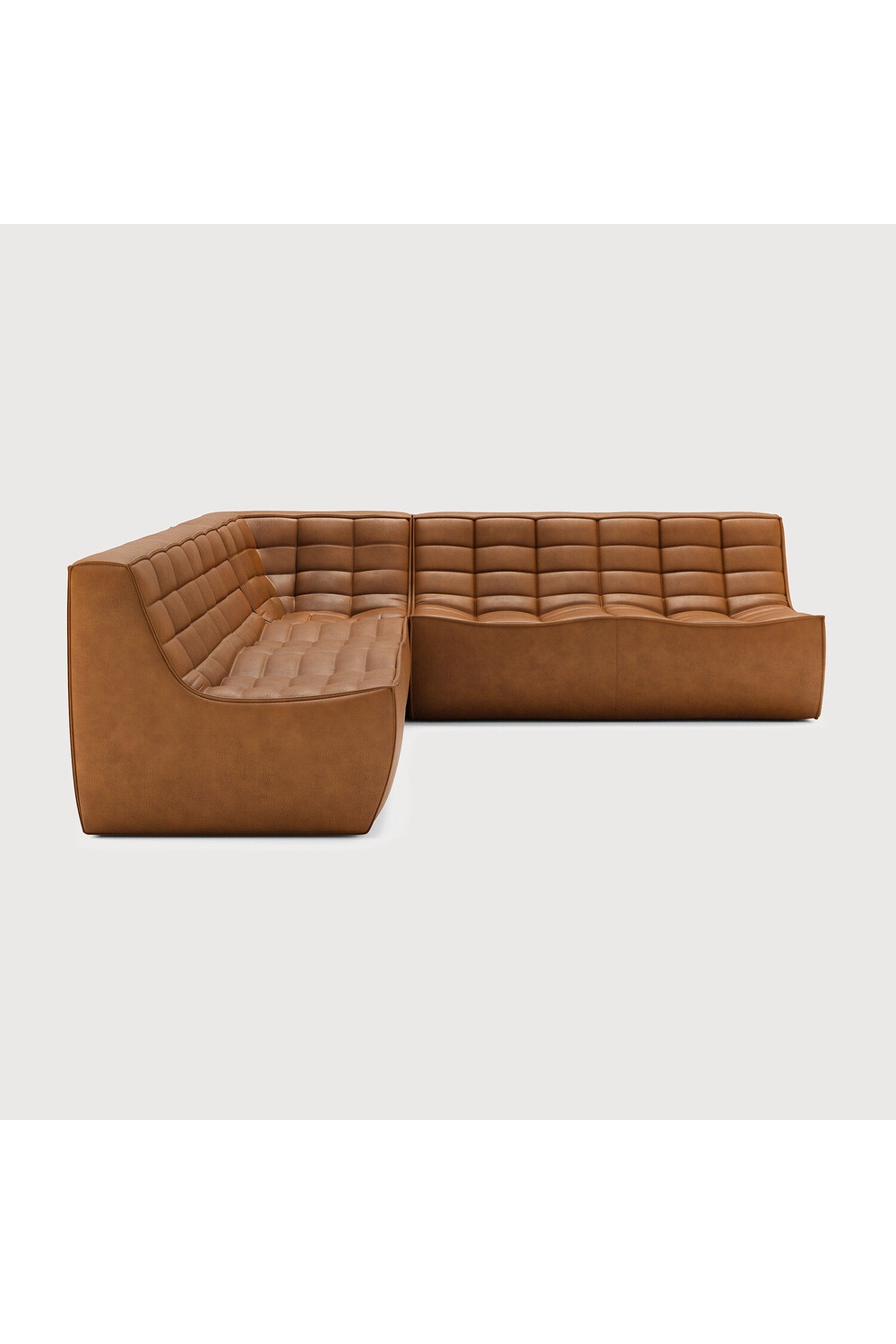 Brown Leather Modular Sofa Set | Ethnicraft N701 | Oroa.com