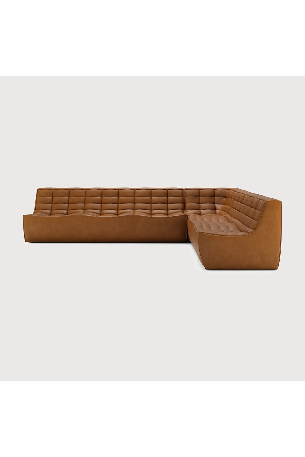 Brown Leather Modular Sofa | Ethnicraft N701 | Oroa.com