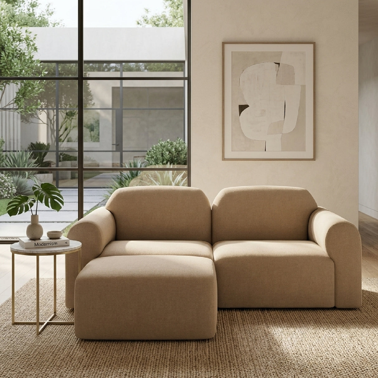   Modern European furniture - End Seater Sofa with Footstool  - www.oroa.com | Oroa.com