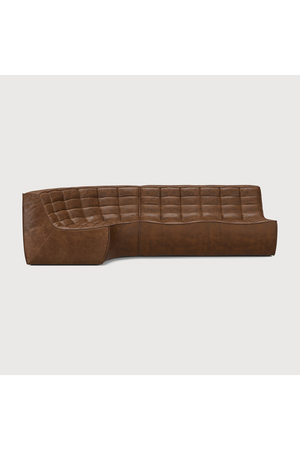 Dark Brown Leather 2-Seater Modular Sofa | Ethnicraft N701 | Oroa.com