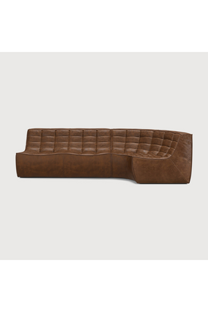 Dark Brown Leather 2-Seater Modular Sofa | Ethnicraft N701 | Oroa.com